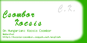 csombor kocsis business card